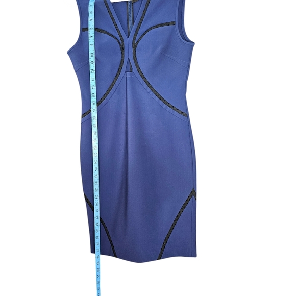 Yigal Azrouel Sleeveless Cutout Bodycon Blue Black Midi Dress Size 8 - Picture 12 of 12